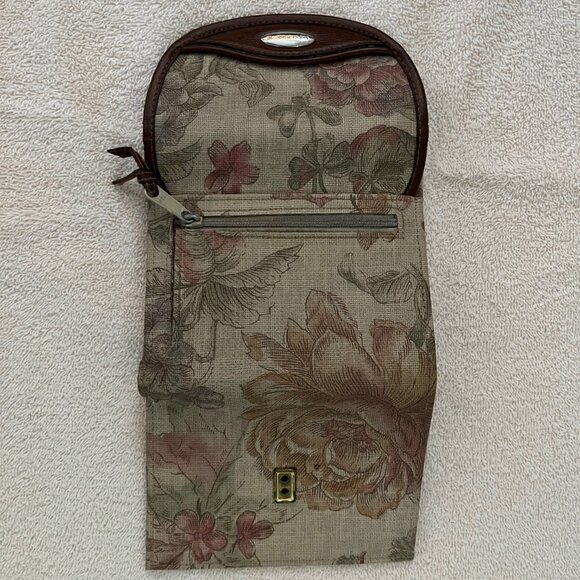 Liz Claiborne Crossbody Bag AND Matching Wallet Brown Floral - Picture 9 of 11